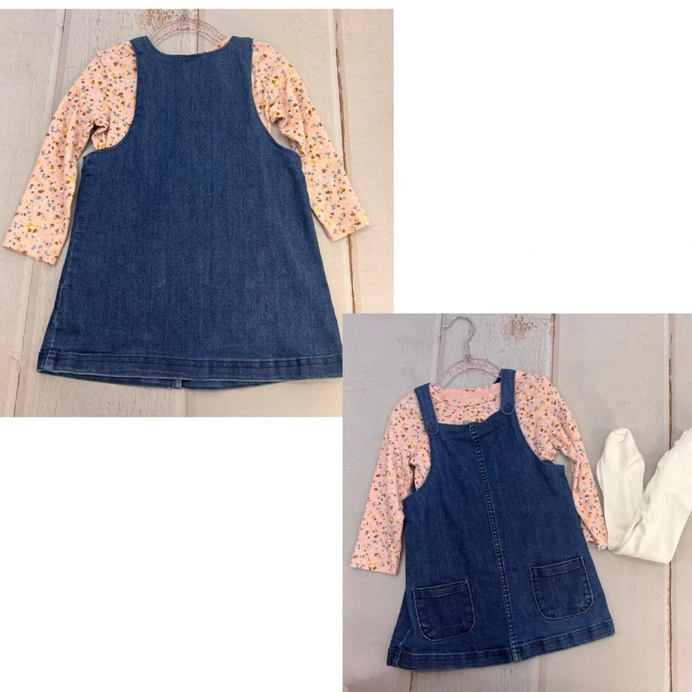 Baby 3-Piece Tee & Chambray Jumper Set SIZE 24M‎
